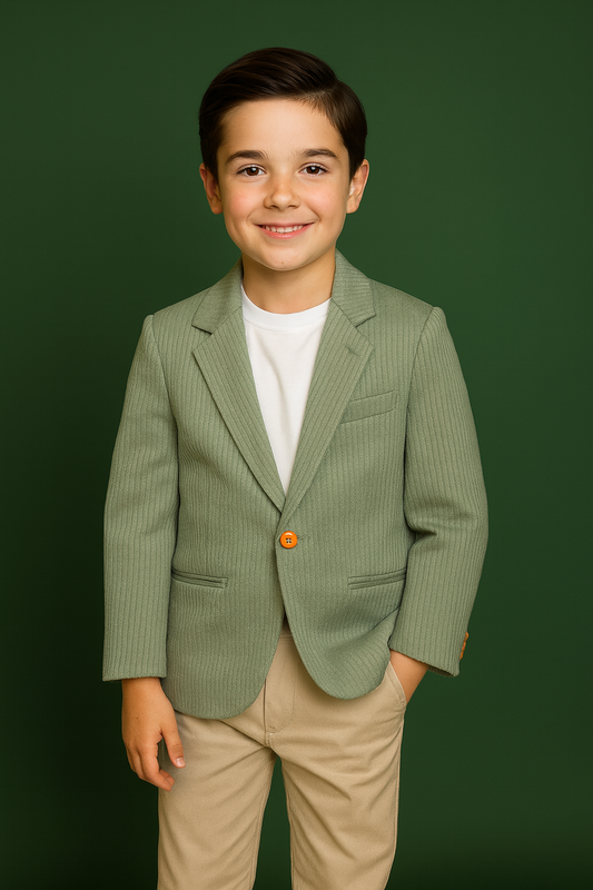 Boys Green Corduroy Blazer
