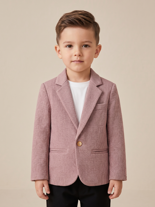 Boys Dusty Rose Textured Blazer