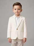 Boys Cream Solid Blazer