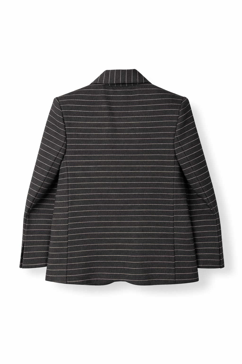 Boys Black Pinstripe Summer-Friendly Thin Blazer