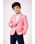 Boys Pink Textured Thin Blazer