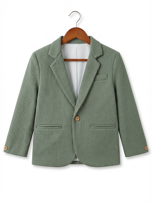 Boys Green Corduroy Blazer