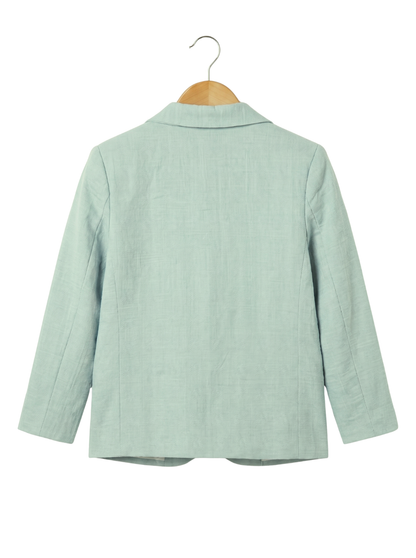 Boys Green Textured Blazer