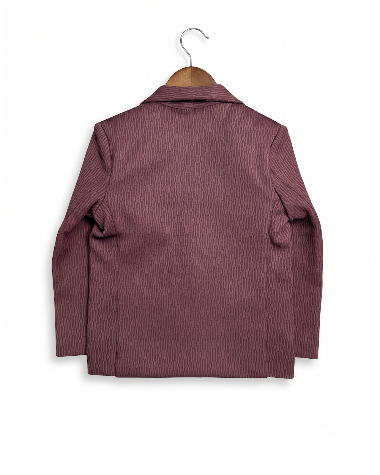Boys Maroon Patterned Thin Blazer