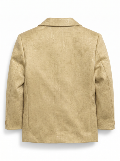 Boys Metallic Gold Textured Thin Blazer