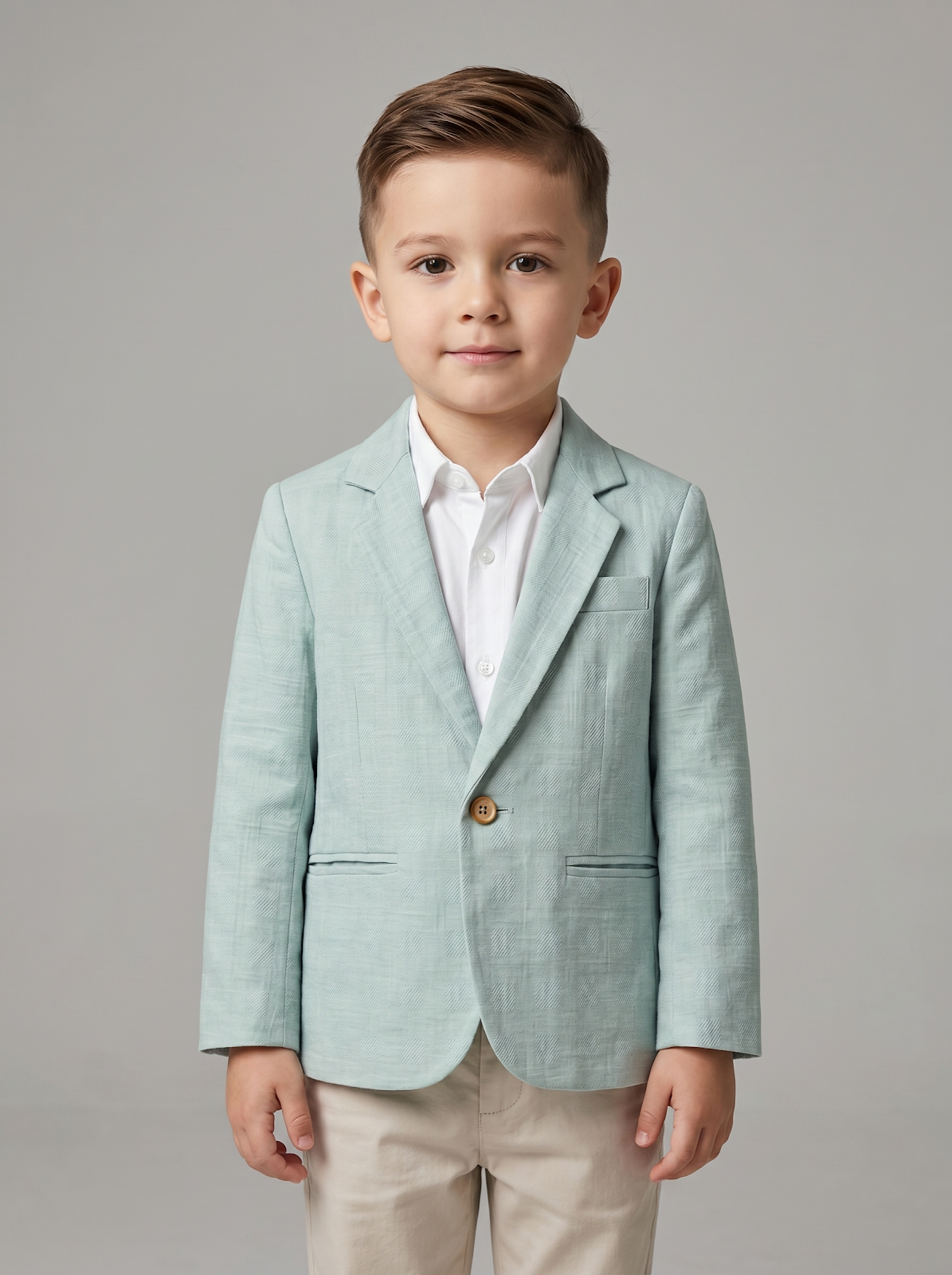 Boys Green Textured Blazer