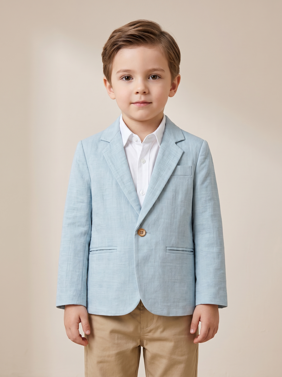 Boys Sky Blue Textured Blazer