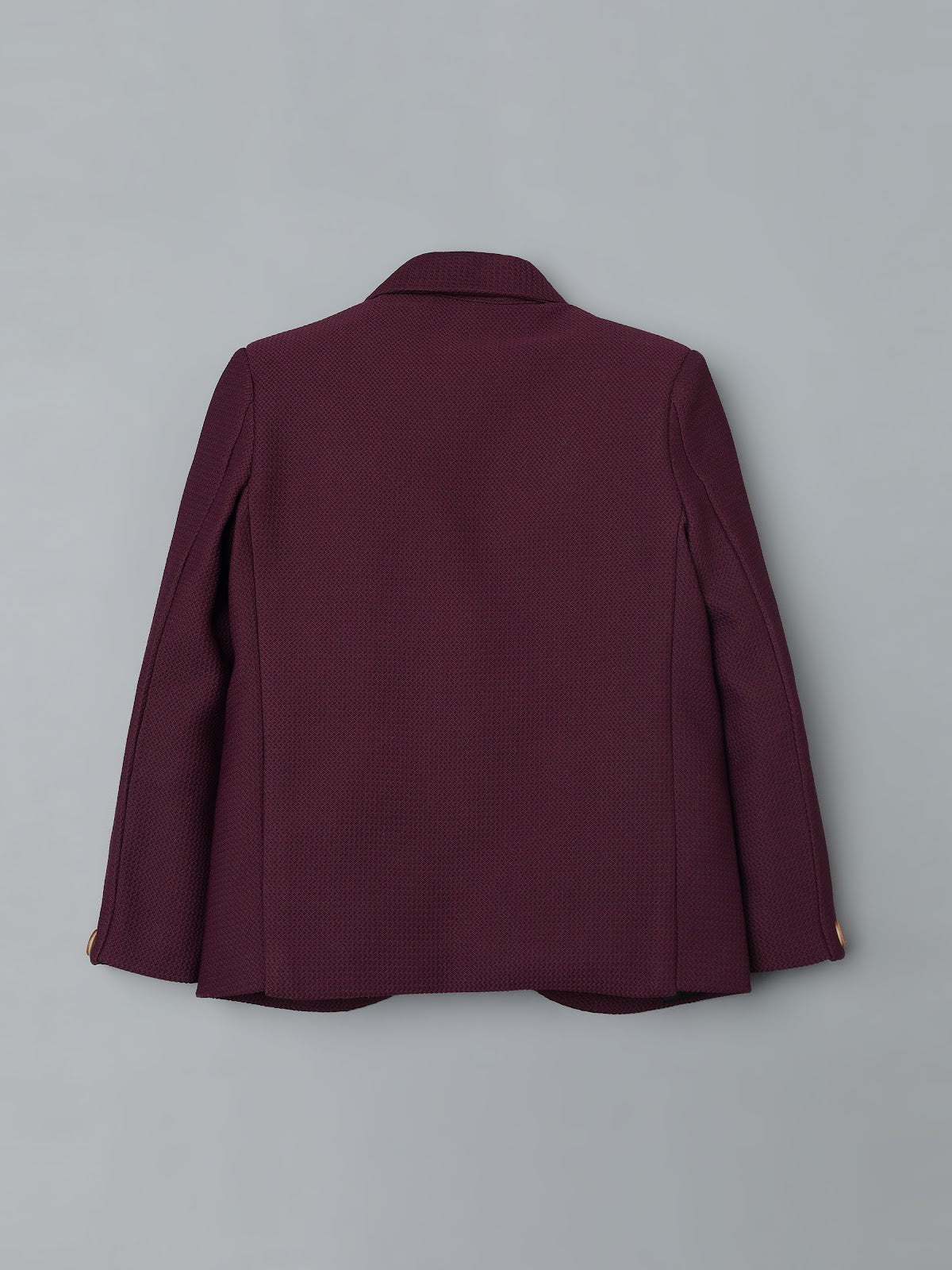 Boys Maroon Textured Blazer