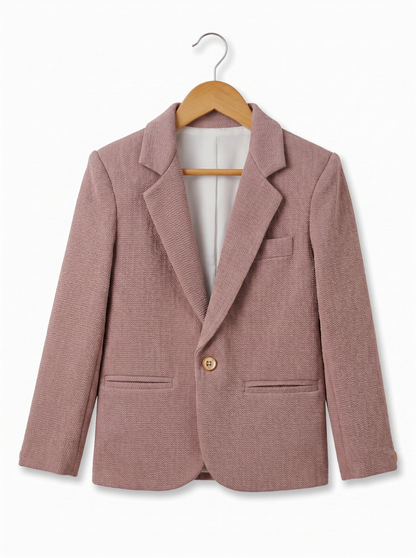 Boys Dusty Rose Textured Blazer