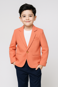 Boys Peach Textured Blazer