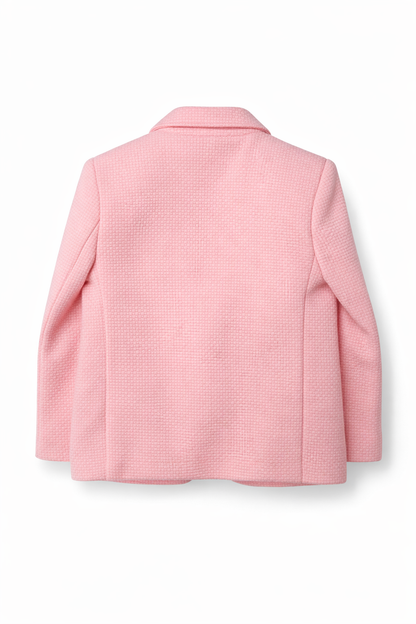 Boys Pink Textured Thin Blazer