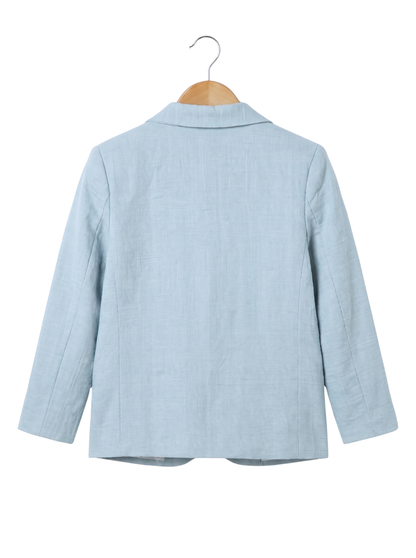 Boys Sky Blue Textured Blazer