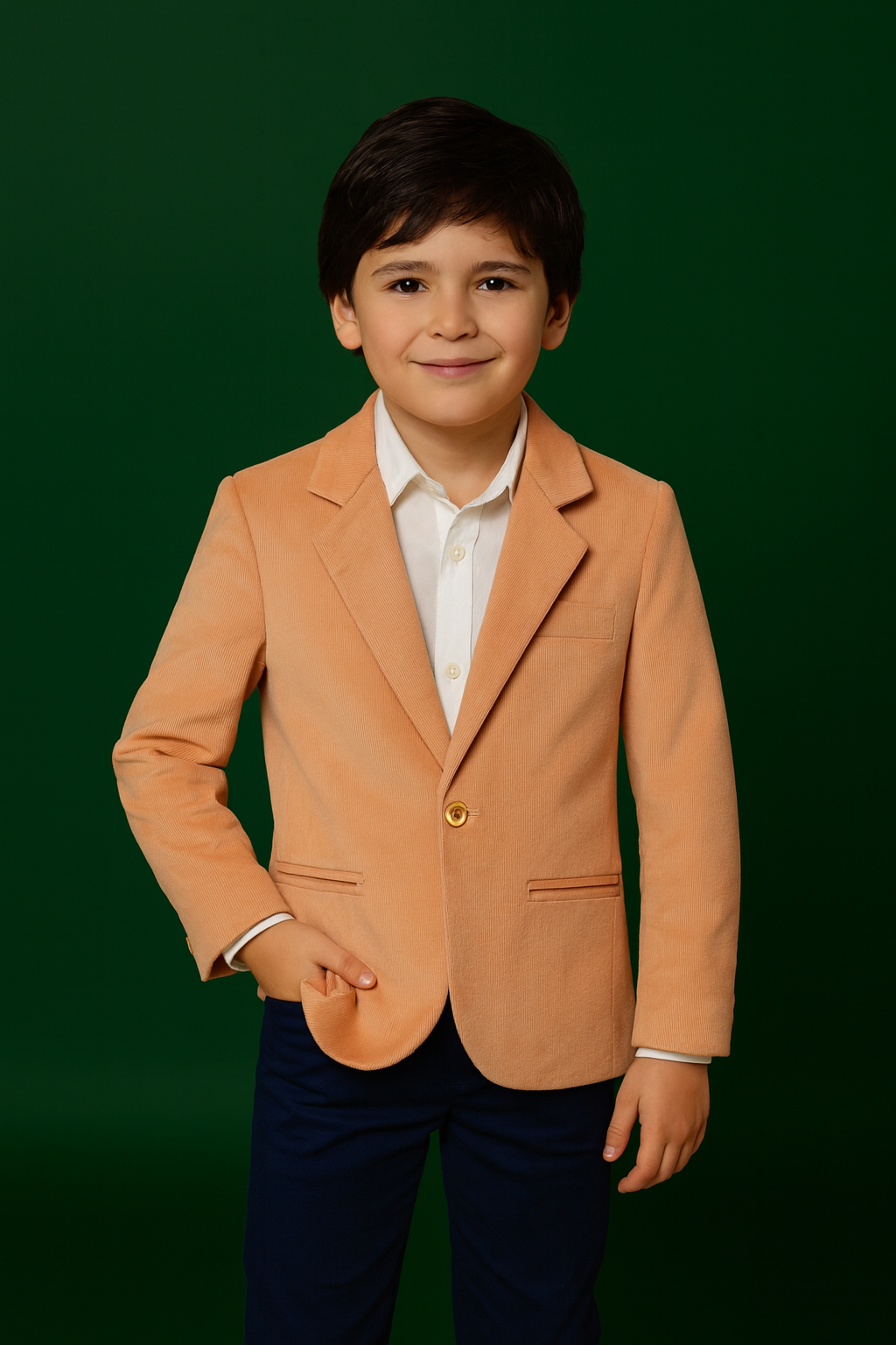 Boys Peach Corduroy Blazer
