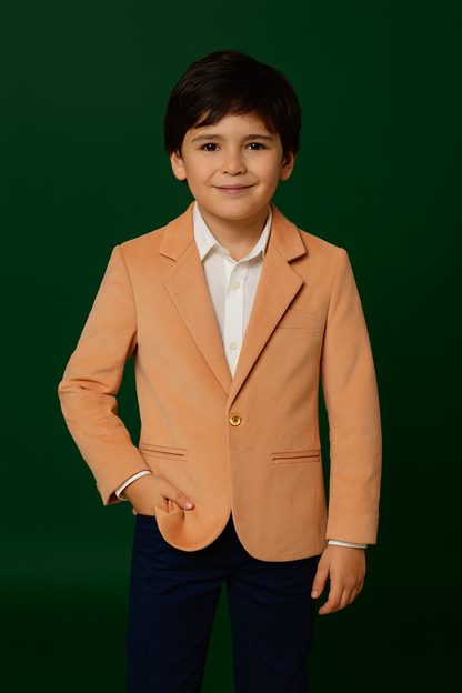 Boys Peach Corduroy Blazer