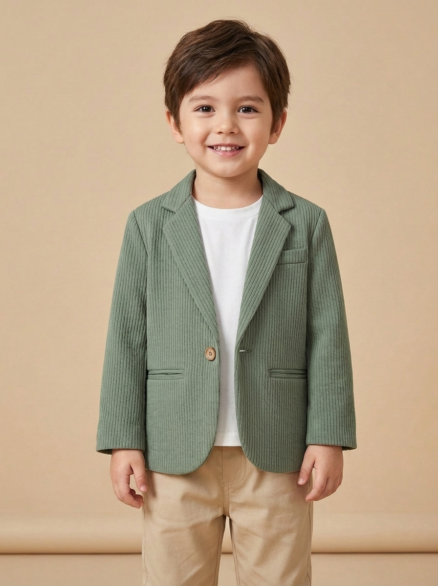Boys Green Corduroy Blazer