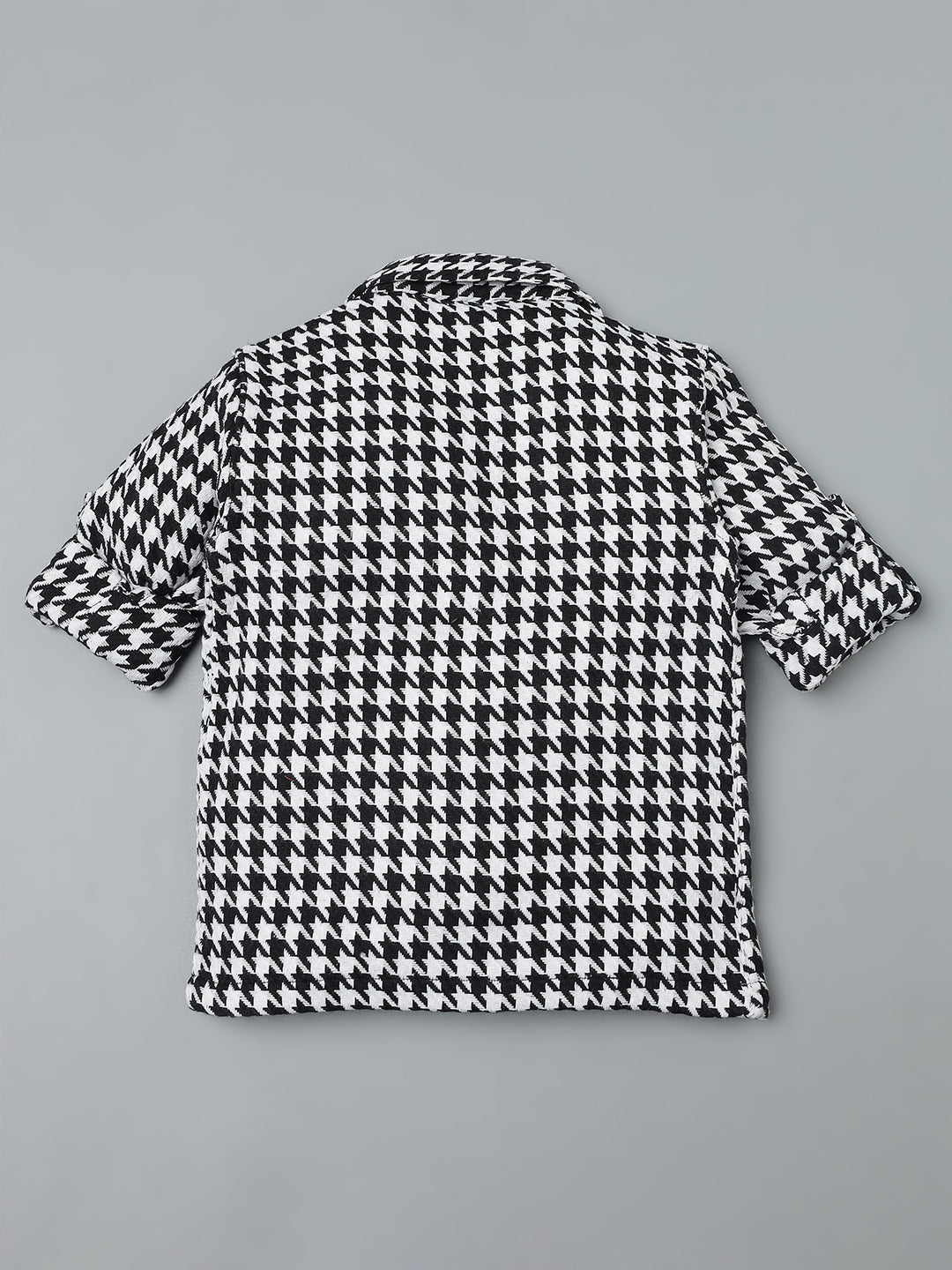 Boys Black & White Checked Shirt