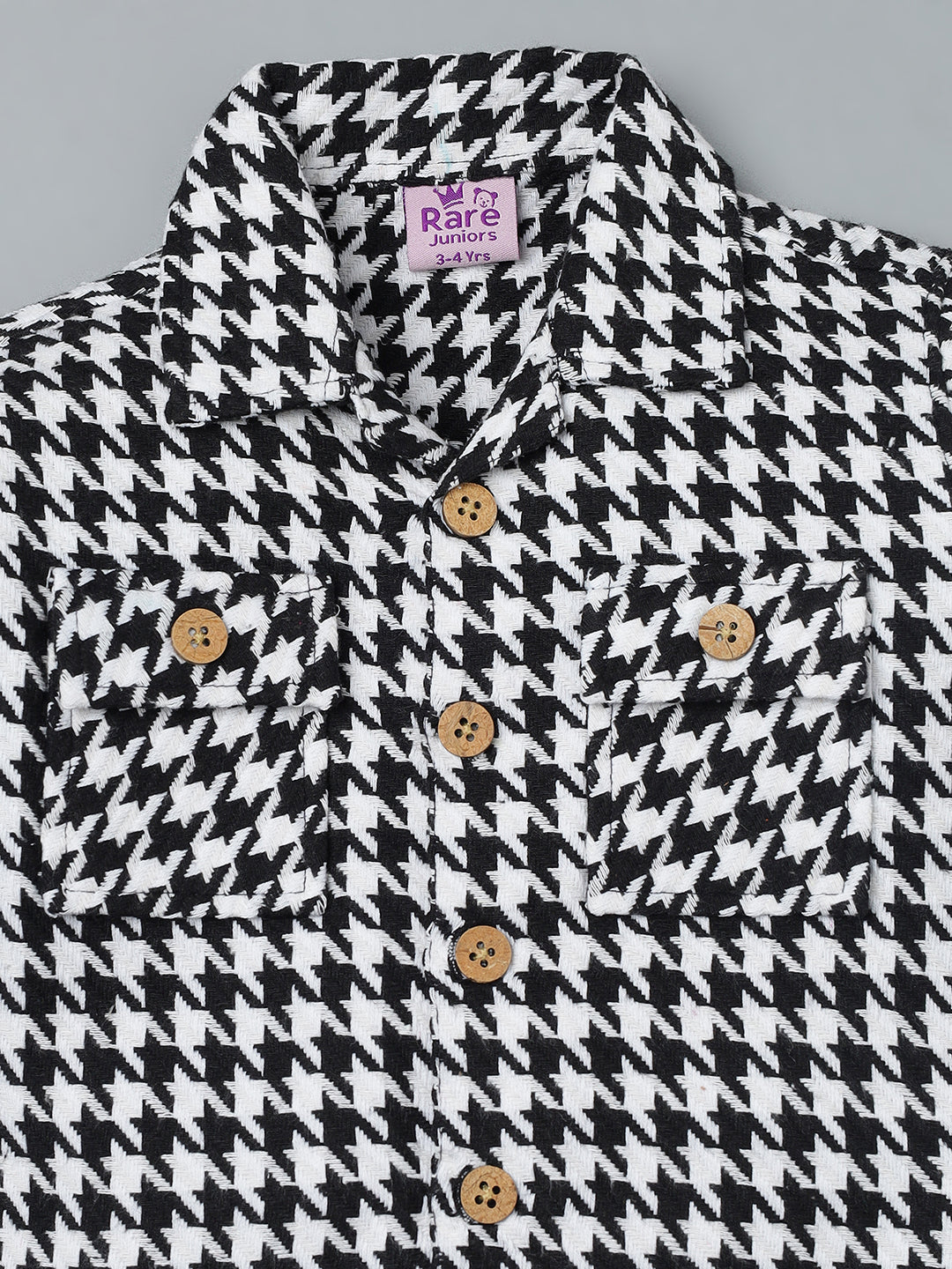 Boys Black & White Checked Shirt