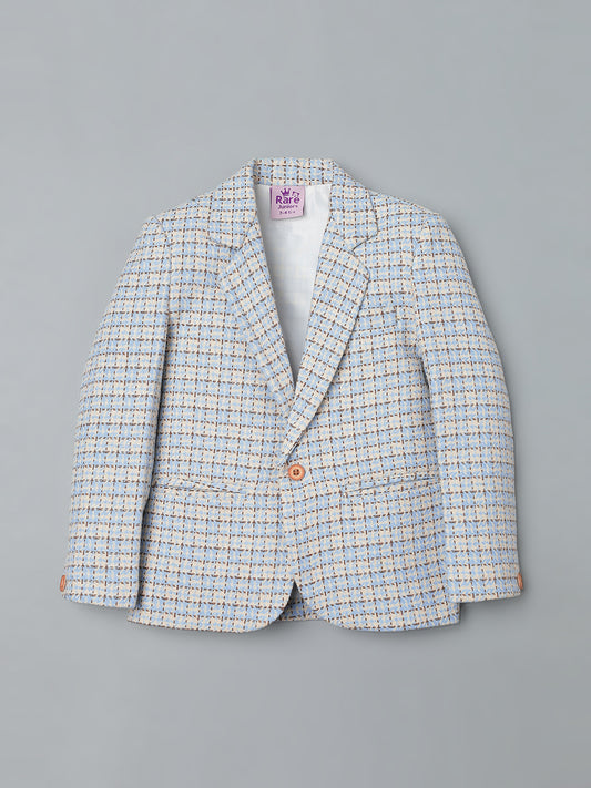 Light Blue & White Check Blazer