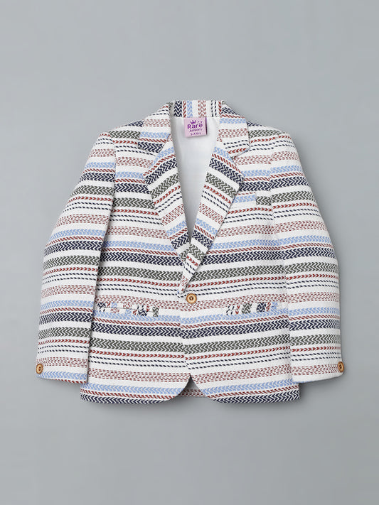 Boys Multi-Stripe Patterned Blazer