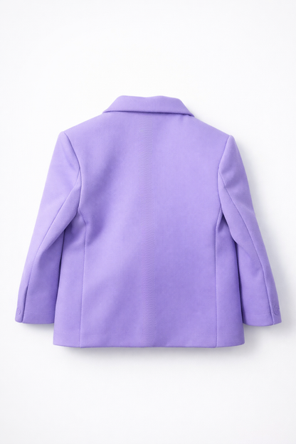 Boys Purple Textured Blazer