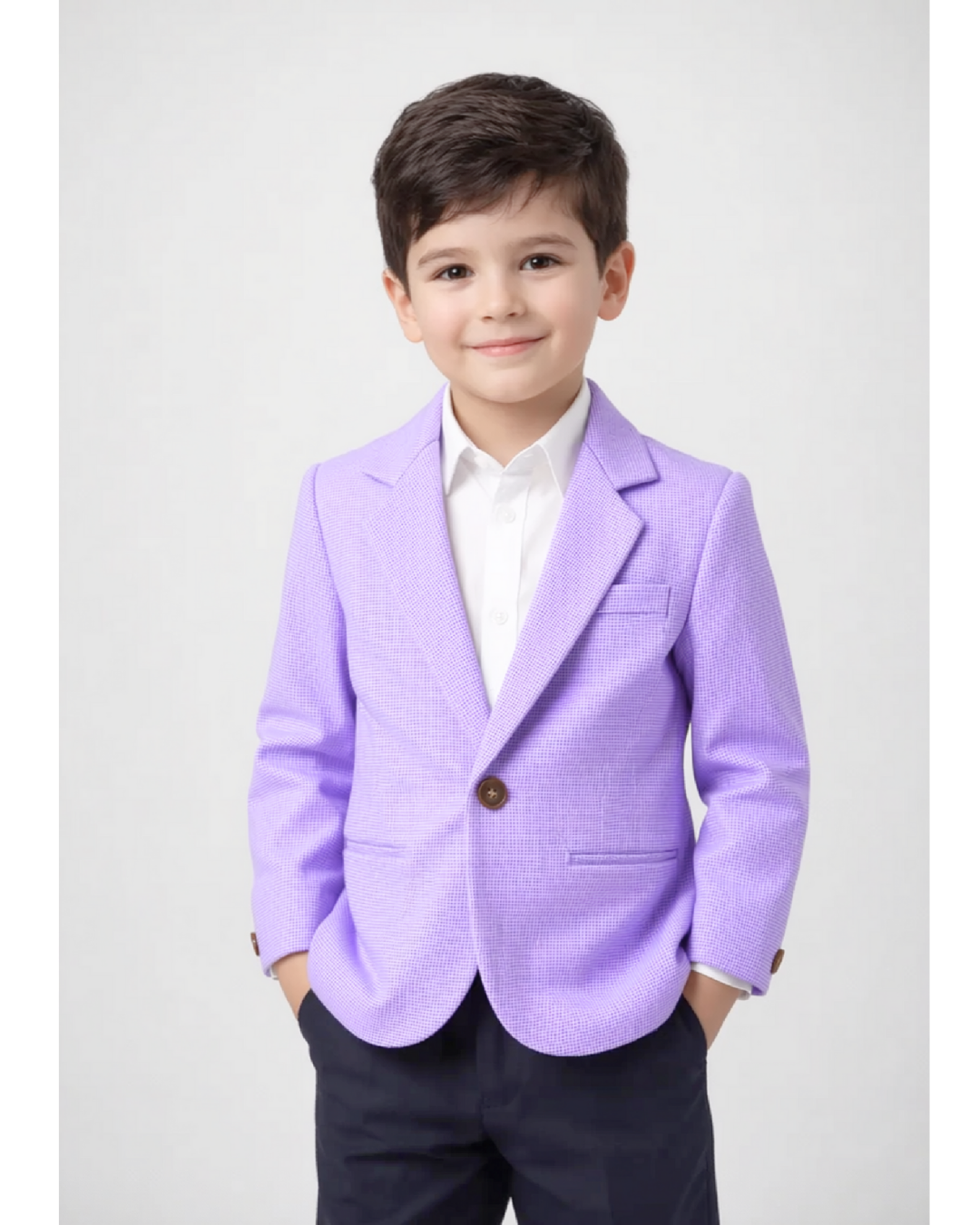 Boys Purple Textured Blazer