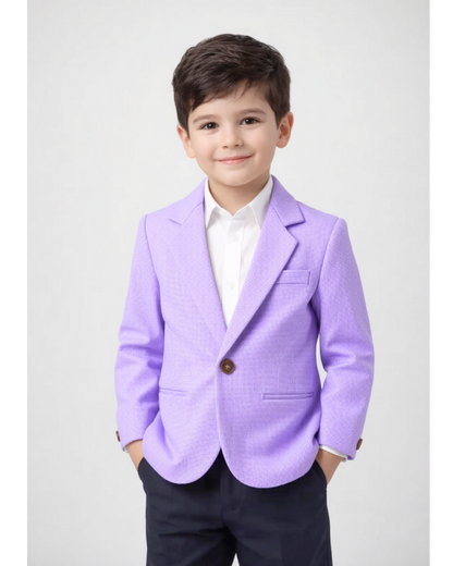 Boys Purple Textured Blazer