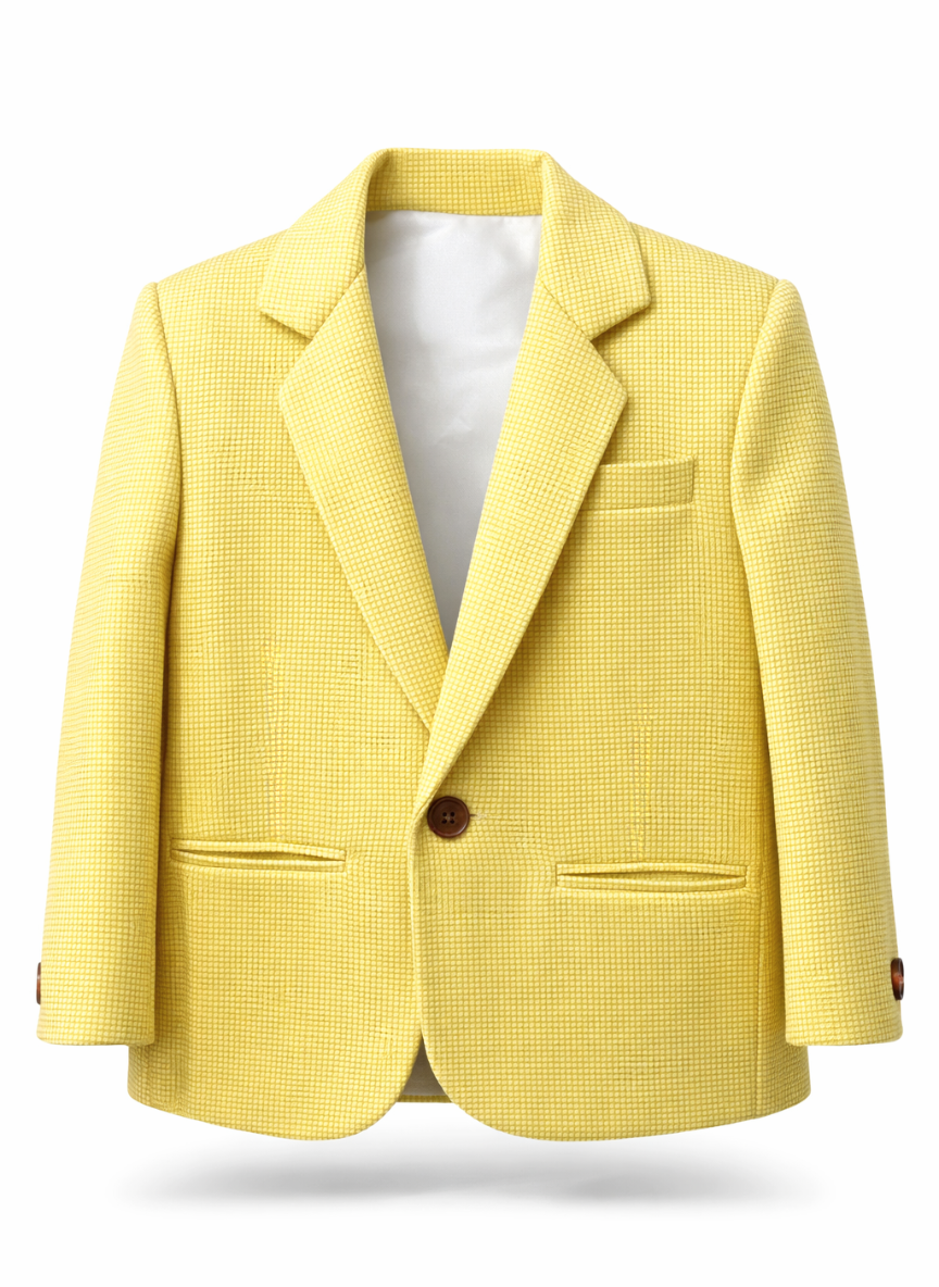 Boys Mustard Textured Blazer