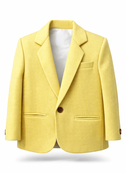 Boys Mustard Textured Blazer