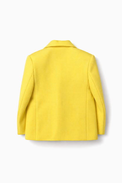 Boys Mustard Textured Blazer