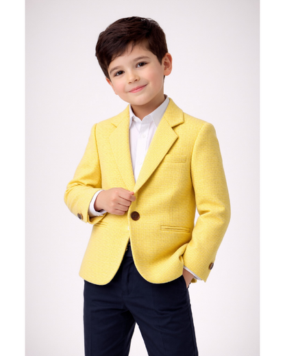 Boys Mustard Textured Blazer