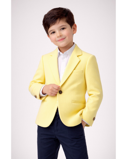 Boys Lemon Textured Blazer