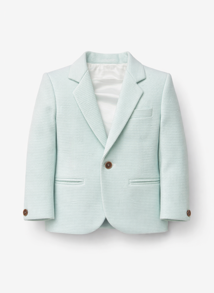 Boys Mint Green Textured Blazer