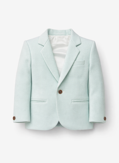 Boys Mint Green Textured Blazer