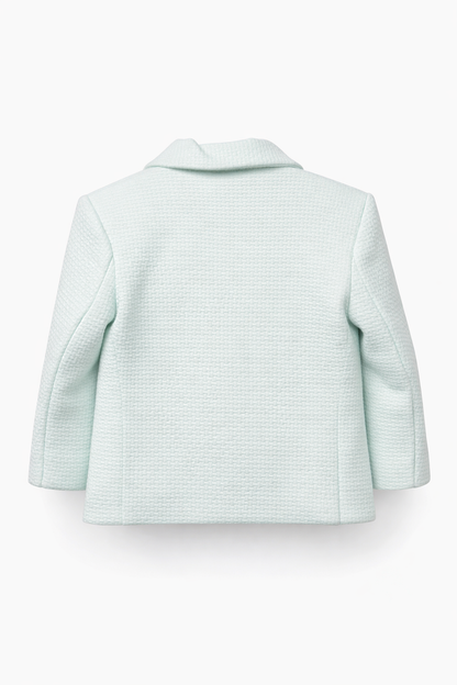 Boys Mint Green Textured Blazer