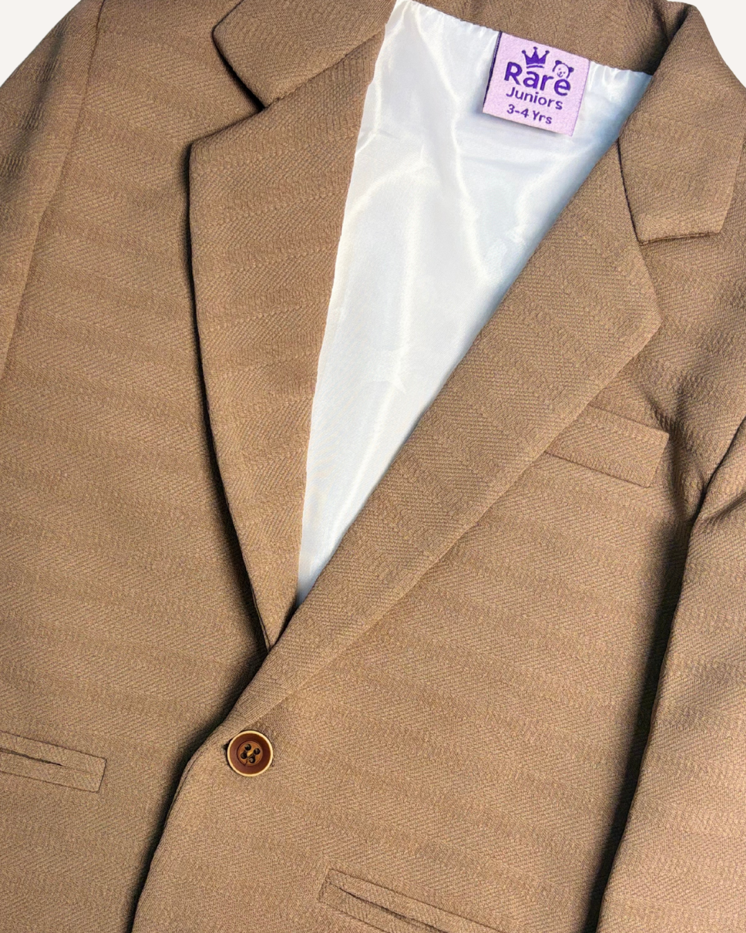 Boys Brown Solid Blazer