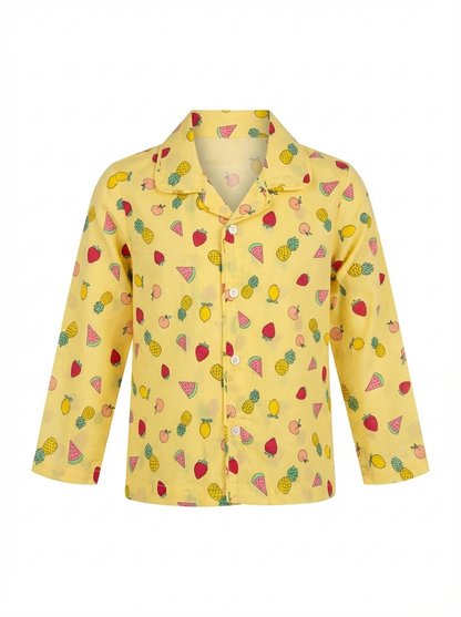 Mixed Fruit Yellow Night Suit - back view