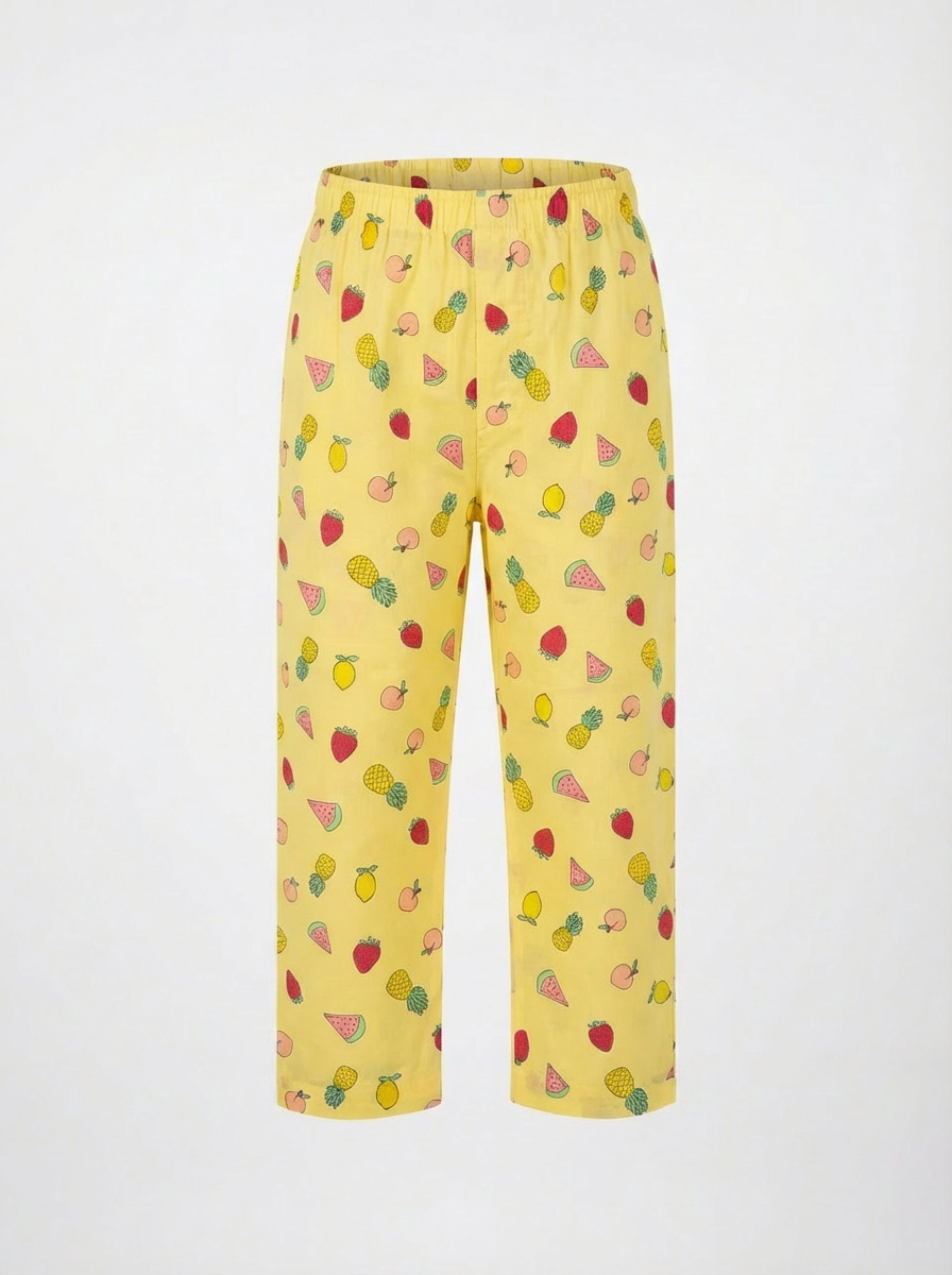 Mixed Fruit Yellow Night Suit - fit