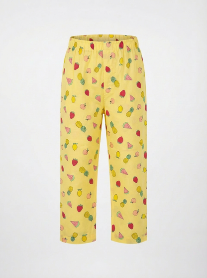 Mixed Fruit Yellow Night Suit - fit