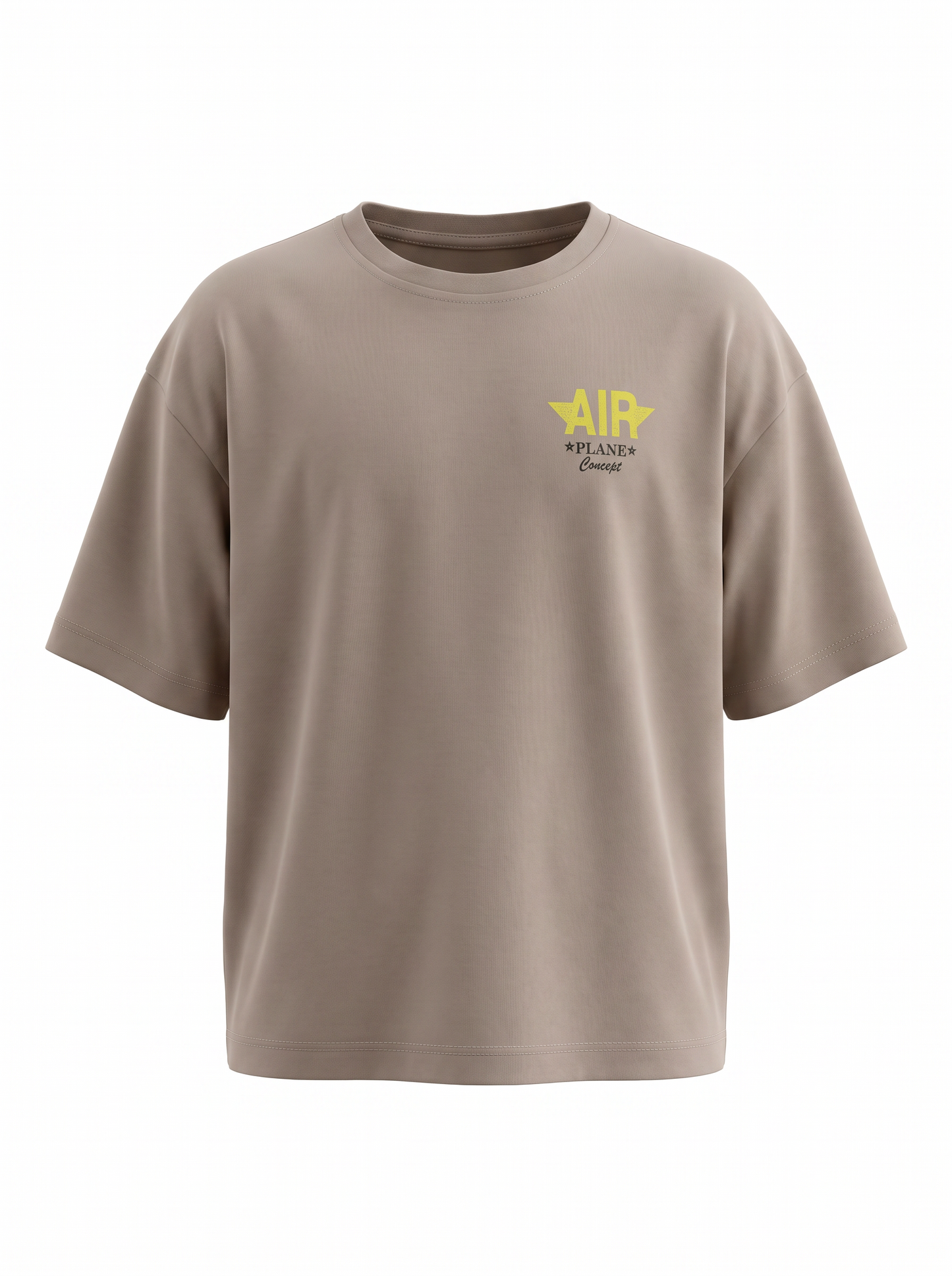 Boys Graphic Back Printed Drop-Shoulder Cotton T-Shirt - Coffee Brown