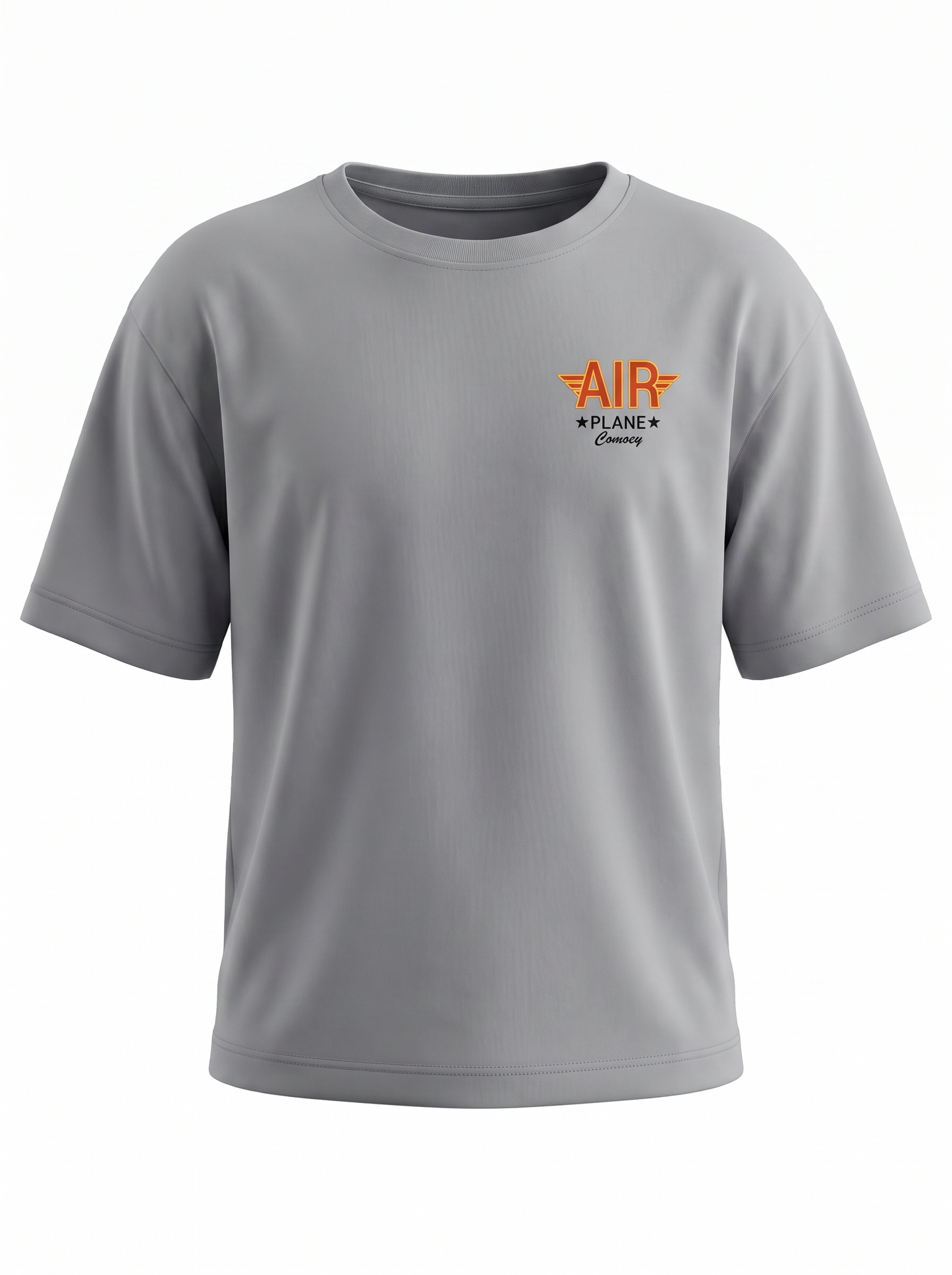 Boys Graphic Back Printed Drop-Shoulder Cotton T-Shirt - Grey