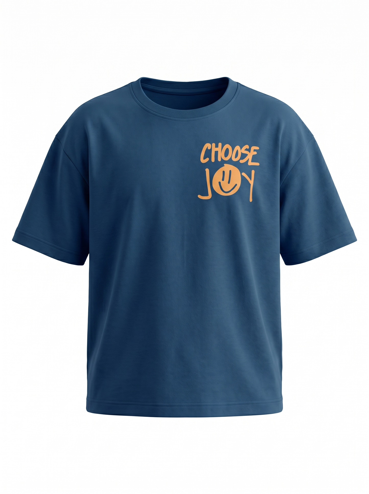 Boys Graphic Printed Drop-Shoulder Cotton T-Shirt - Blue (A)