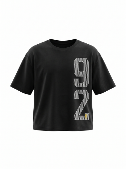 Boys Graphic Printed Drop-Shoulder Cotton T-Shirt - Navy Blue