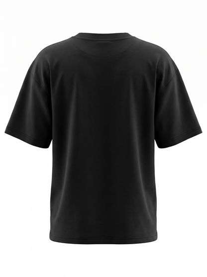Boys Graphic Printed Drop-Shoulder Cotton T-Shirt - Navy Blue