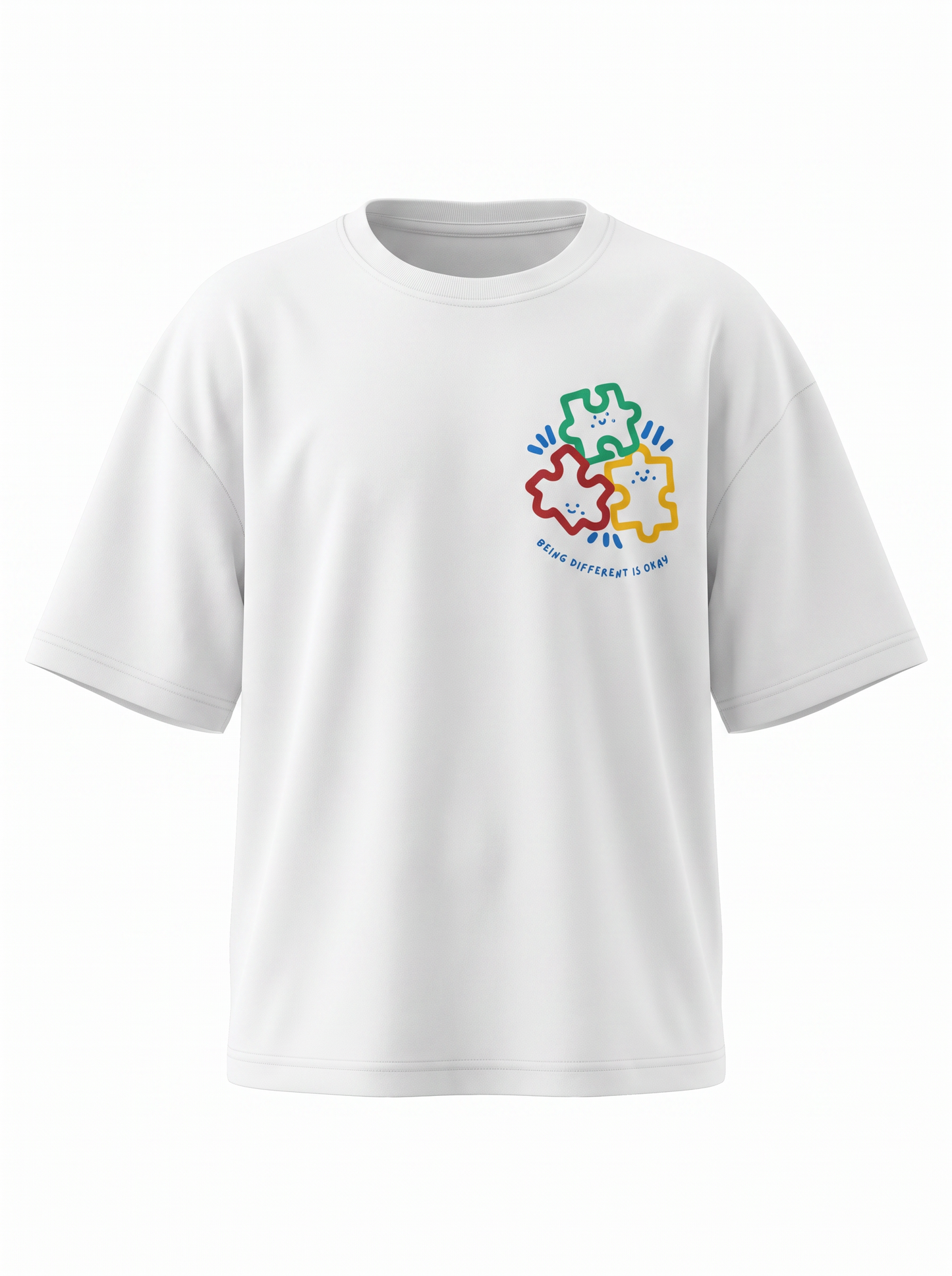 Boys Graphic Printed Drop-Shoulder Cotton T-Shirt - White