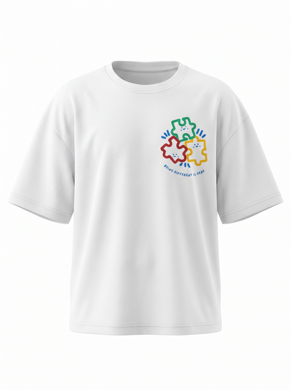Boys Graphic Printed Drop-Shoulder Cotton T-Shirt - White