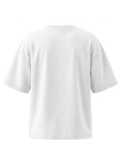 Boys Graphic Printed Drop-Shoulder Cotton T-Shirt - White