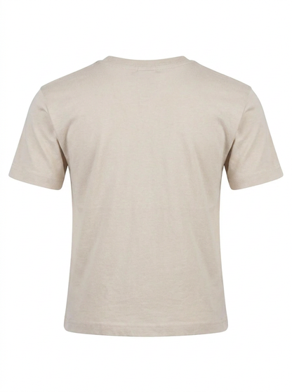Boys Graphic Printed Drop-Shoulder Cotton T-Shirt - Beige (C)