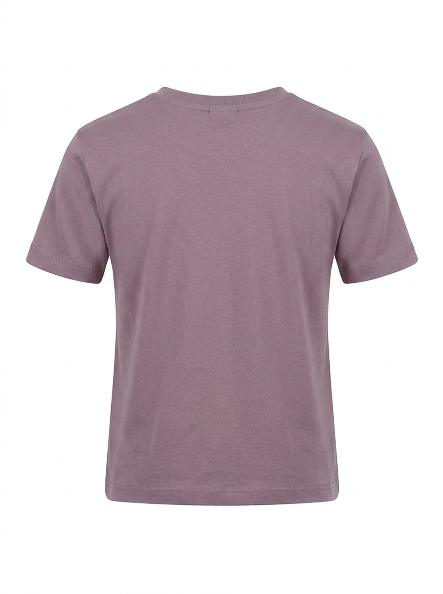 Boys Graphic Printed Drop-Shoulder Cotton T-Shirt - Mauve (B)