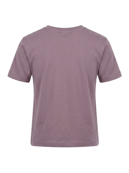 Boys Graphic Printed Drop-Shoulder Cotton T-Shirt - Mauve (B)