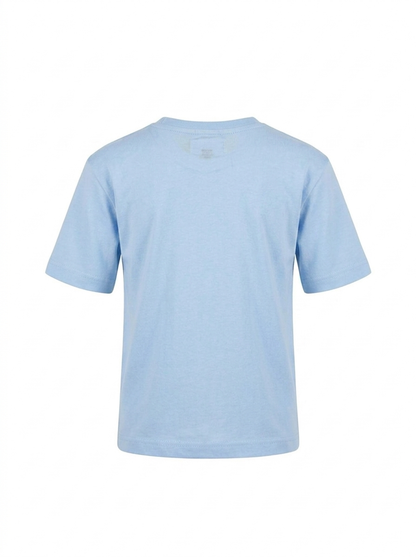 Boys Graphic Printed Drop-Shoulder Cotton T-Shirt - Sky Blue